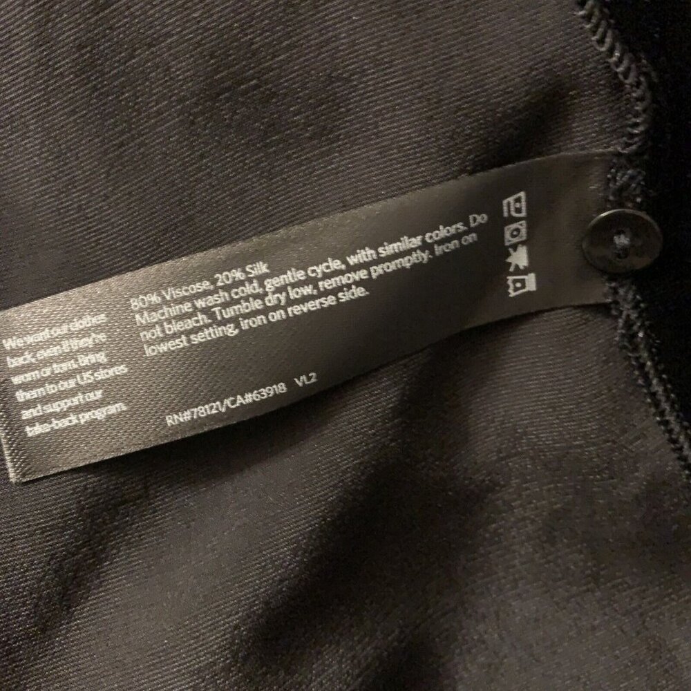 New Eileen Fisher Velvet Crew Neck Knee Length Holiday Dress Black Sz XS - Picture 10 of 10